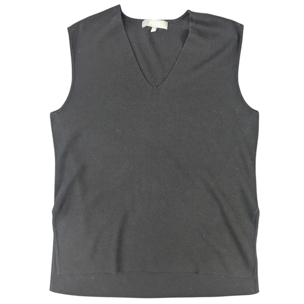 Marled Reunited Clothing V-Neck Sweater Vest Black Size M Rayon Blend High-Low